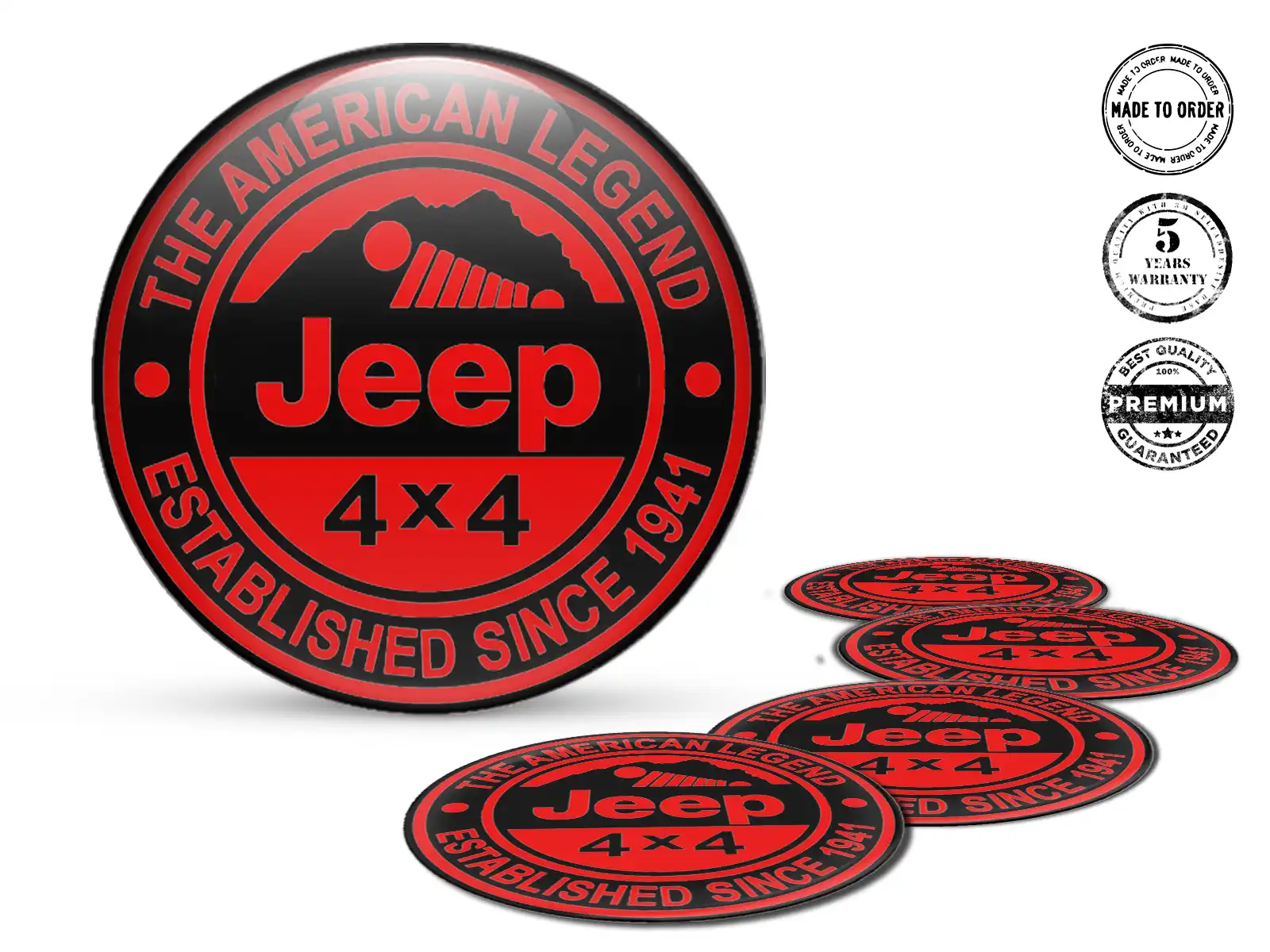 Jeep Pegatinas de Aro Autos Edición de Cúpula Bombada